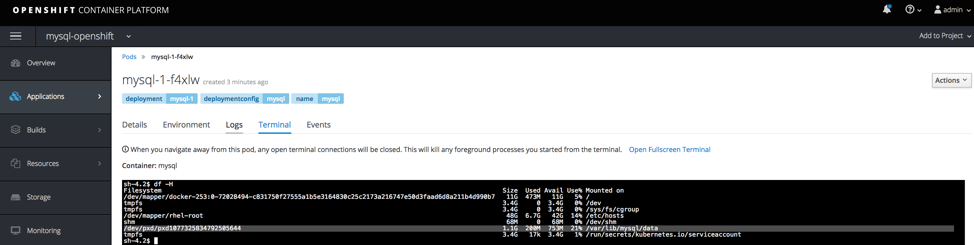 openshift-applications-mysql