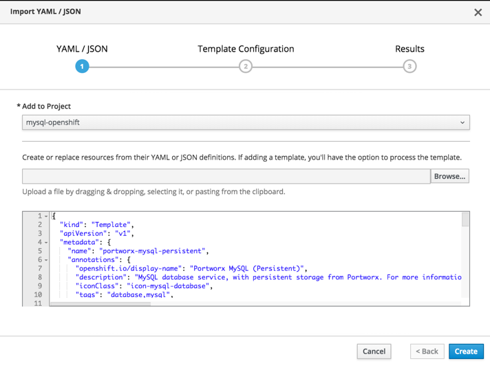 openshift-mysql-yml-template